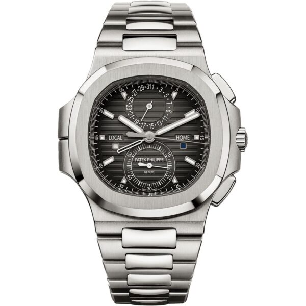 Patek Philippe Nautilus 40.5mm 5990/1A-001 with black dial and stainless steel bracelet.