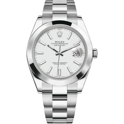Rolex Datejust 41 126300 in steel oyster bracelet with white dial