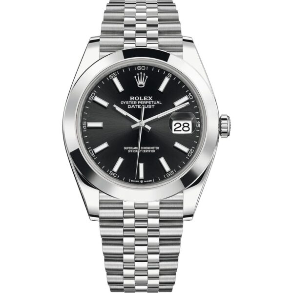 Rolex Datejust 41 126300 in steel jubilee bracelet with black dial