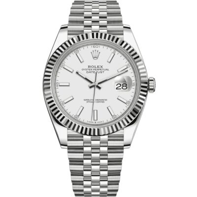 Rolex Datejust 41 126334 in steel jubilee bracelet with white dial