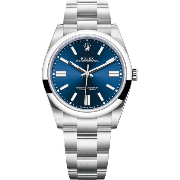 Rolex Oyster Perpetual 41 124300 in stainless steel with blue dial